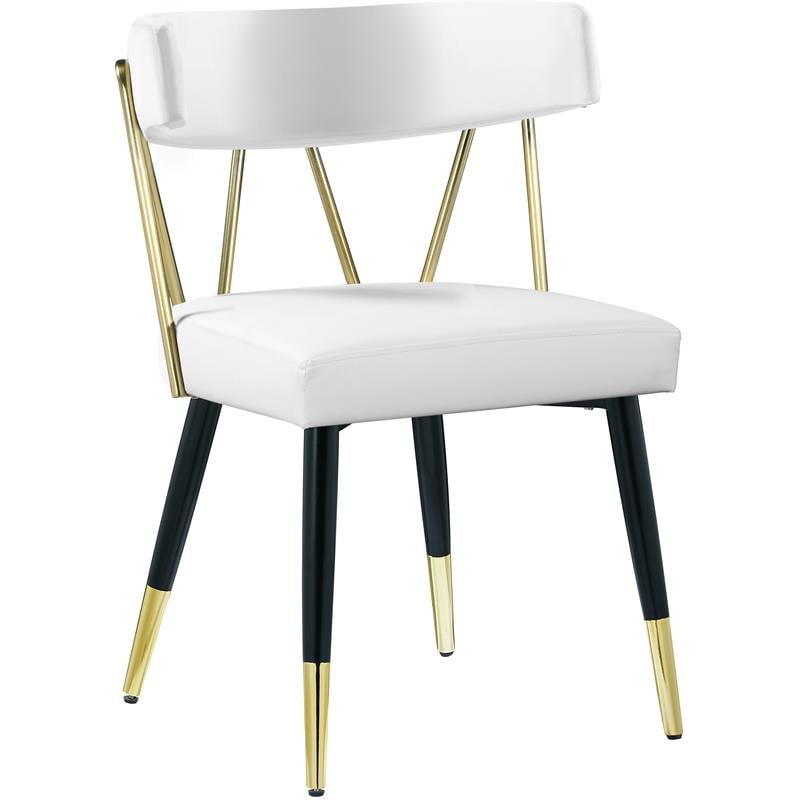 Pemberly Row Modern White Vegan Leather Dining Chair (Set of 2)