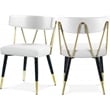 Pemberly Row Modern White Vegan Leather Dining Chair (Set of 2)
