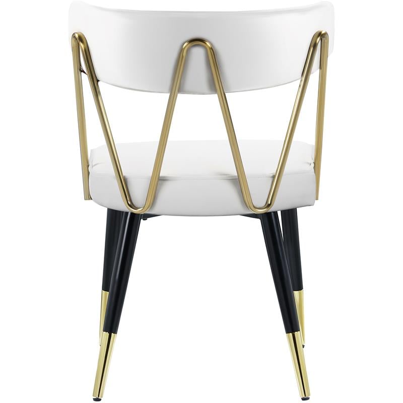 Pemberly Row Modern White Vegan Leather Dining Chair (Set of 2)
