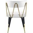 Pemberly Row Modern White Vegan Leather Dining Chair (Set of 2)