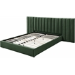 Pemberly Row Modern / Contemporary Green Finish Velvet King Bed
