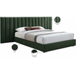 Pemberly Row Modern / Contemporary Green Finish Velvet King Bed