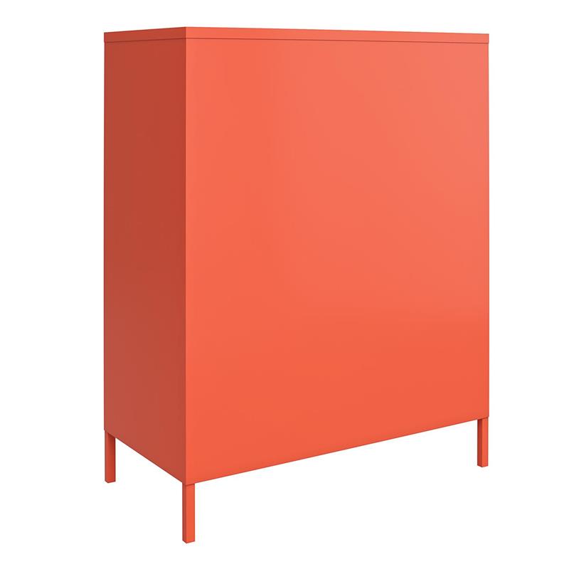 Pemberly Row Modern 2 Door Metal Locker Storage Cabinet in Orange