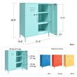 Pemberly Row Modern 2 Door Metal Locker Storage Cabinet in Orange