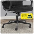 Pemberly Row Microfiber Office Chair with Headrest Pillow Charcoal Gray