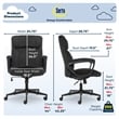 Pemberly Row Microfiber Office Chair with Headrest Pillow Charcoal Gray
