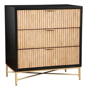 Pemberly Row Modern / Contemporary 3 Drawer Small Chest in Black