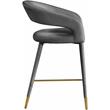 Pemberly Row Modern / Contemporary Soft Gray Finish Velvet Stool
