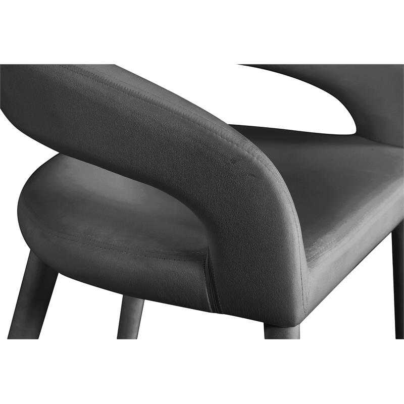 Pemberly Row Modern / Contemporary Soft Gray Finish Velvet Stool