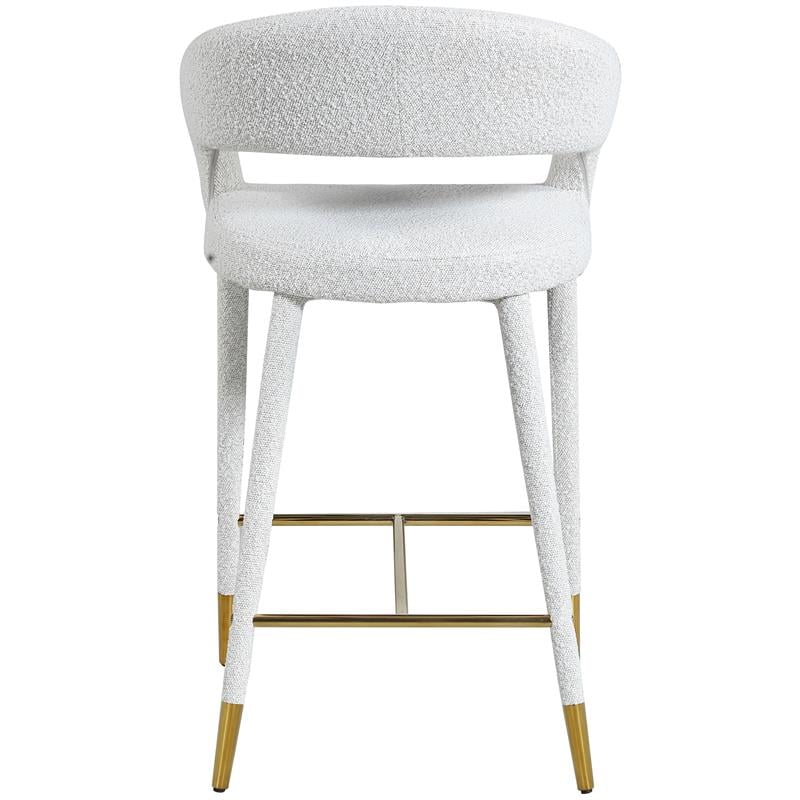 Pemberly Row Modern / Contemporary Cream Finish Fabric Stool