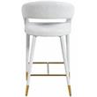 Pemberly Row Modern / Contemporary Cream Finish Fabric Stool