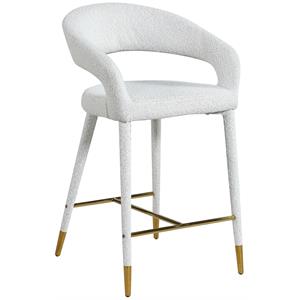 Pemberly Row Modern / Contemporary Cream Finish Fabric Stool