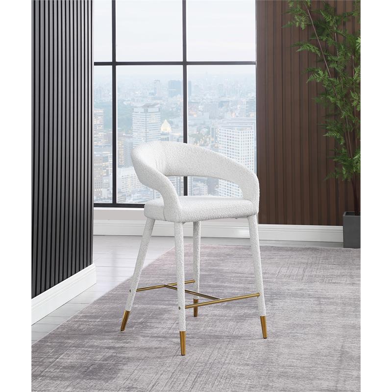 Pemberly Row Modern / Contemporary Cream Finish Fabric Stool