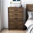 Pemberly Row Contemporary Rustic Wood 5-Drawer Chest in Walnut