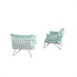Pemberly Row Collection Teddi Lounge Chairs 2-piece in Aqua Haze