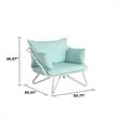 Pemberly Row Collection Teddi Lounge Chairs 2-piece in Aqua Haze