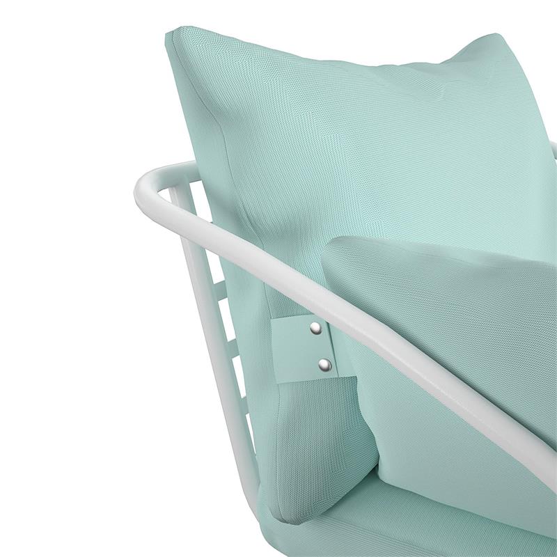 Pemberly Row Collection Teddi Lounge Chairs 2-piece in Aqua Haze