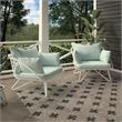 Pemberly Row Collection Teddi Lounge Chairs 2-piece in Aqua Haze