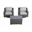 Pemberly Row 3-Piece Wicker Swivel Rocker Sectional Set in Gray