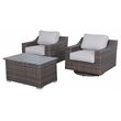 Pemberly Row 3-Piece Wicker Swivel Rocker Sectional Set in Gray