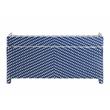 Pemberly Row Navy Poolside Outdoor Wicker Metal Storage Bench