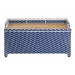 Pemberly Row Navy Poolside Outdoor Wicker Metal Storage Bench