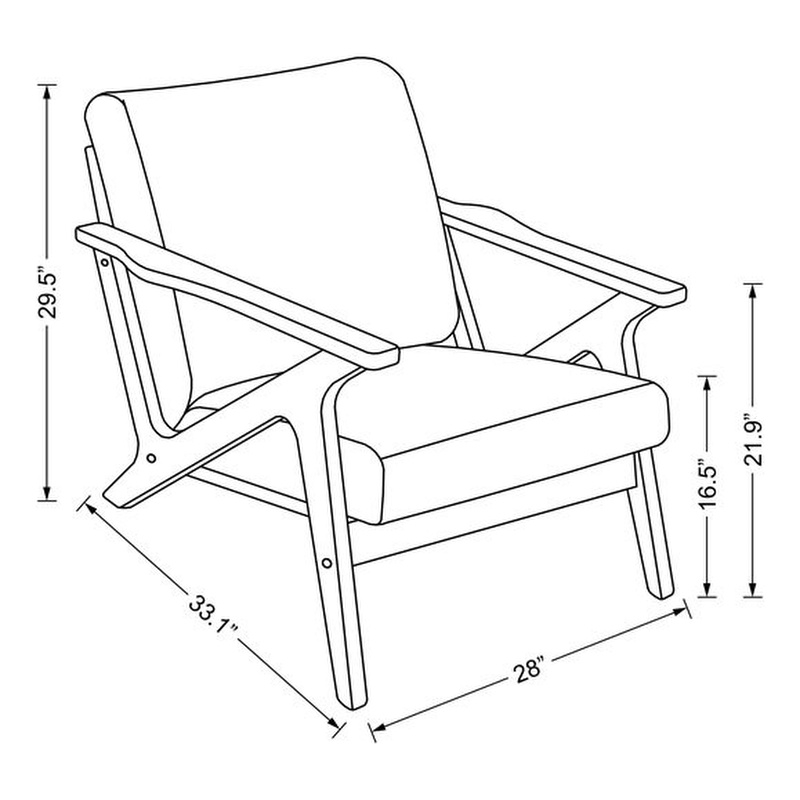 Pemberly Row Solid Wood and Fabric Upholstered Accent Armchair in Beige/Oak