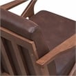 Pemberly Row Solid Wood and Fabric Upholstered Accent Armchair in Brown
