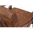 Pemberly Row Solid Wood and Fabric Upholstered Accent Armchair in Mocha Brown