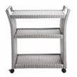 Pemberly Row Modern Outdoor Aluminum Wicker Bar Cart in Gray