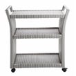 Pemberly Row Modern Outdoor Aluminum Wicker Bar Cart in Gray
