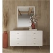 Pemberly Row Modern MDF Wood and Metal Bedroom Dresser in White/Gold