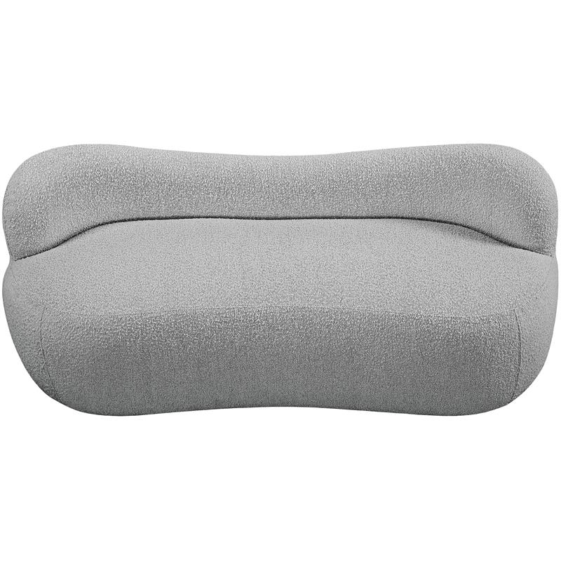 Pemberly Row Modern / Contemporary Gray Finish Finish Boucle Fabric Bench