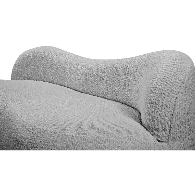 Pemberly Row Modern / Contemporary Gray Finish Finish Boucle Fabric Bench