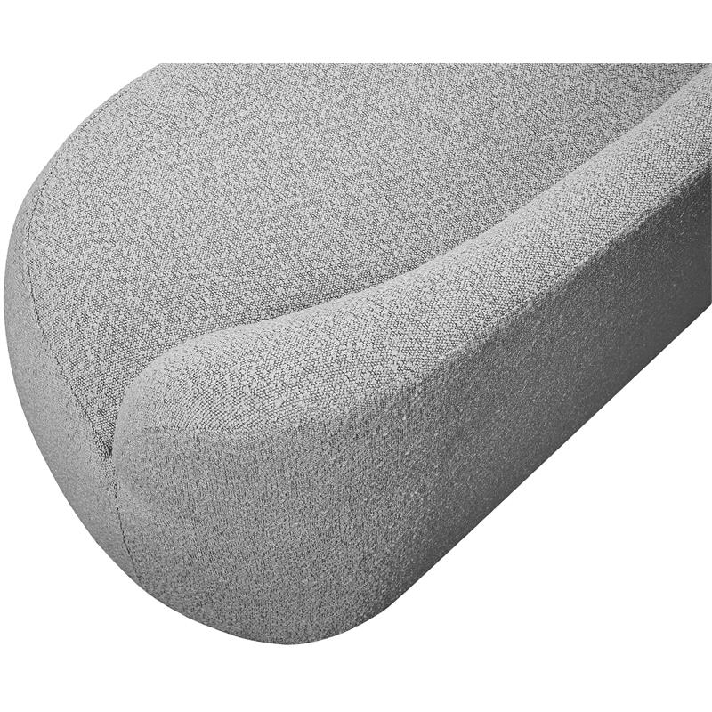Pemberly Row Modern / Contemporary Gray Finish Finish Boucle Fabric Bench