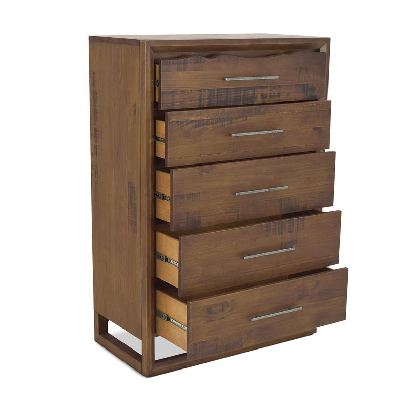 Pemberly Row Modern / Contemporary 5-drawer Mocha Brown Wood Chest