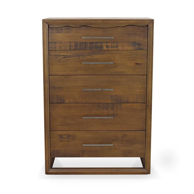 Pemberly Row Modern / Contemporary 5-drawer Mocha Brown Wood Chest