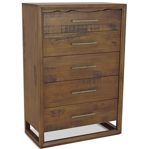 Pemberly Row Modern / Contemporary 5-drawer Mocha Brown Wood Chest