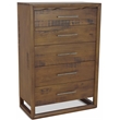 Pemberly Row Modern / Contemporary 5-drawer Mocha Brown Wood Chest