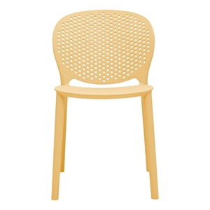 Pemberly Row Mid-Century Plastic Kids Side Chair Yellow Set of 4