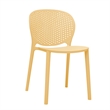 Pemberly Row Mid-Century Plastic Kids Side Chair Yellow Set of 4