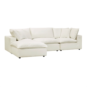 pemberly row modern natural modular upholstered 4 piece sectional