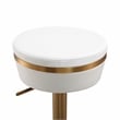 Pemberly Row Modern White and Gold Vegan Leather Adjustable Stool