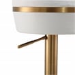 Pemberly Row Modern White and Gold Vegan Leather Adjustable Stool