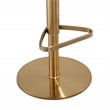 Pemberly Row Modern White and Gold Vegan Leather Adjustable Stool