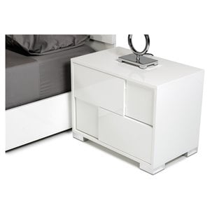 Pemberly Row 2-Drawer Soft Closing Modern MDF Wood Nightstand in White