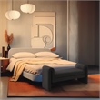 Pemberly Row Modern / Contemporary Black Finish Fabric Bench