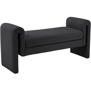 pemberly row modern / contemporary black finish fabric bench
