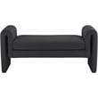 Pemberly Row Modern / Contemporary Black Finish Fabric Bench