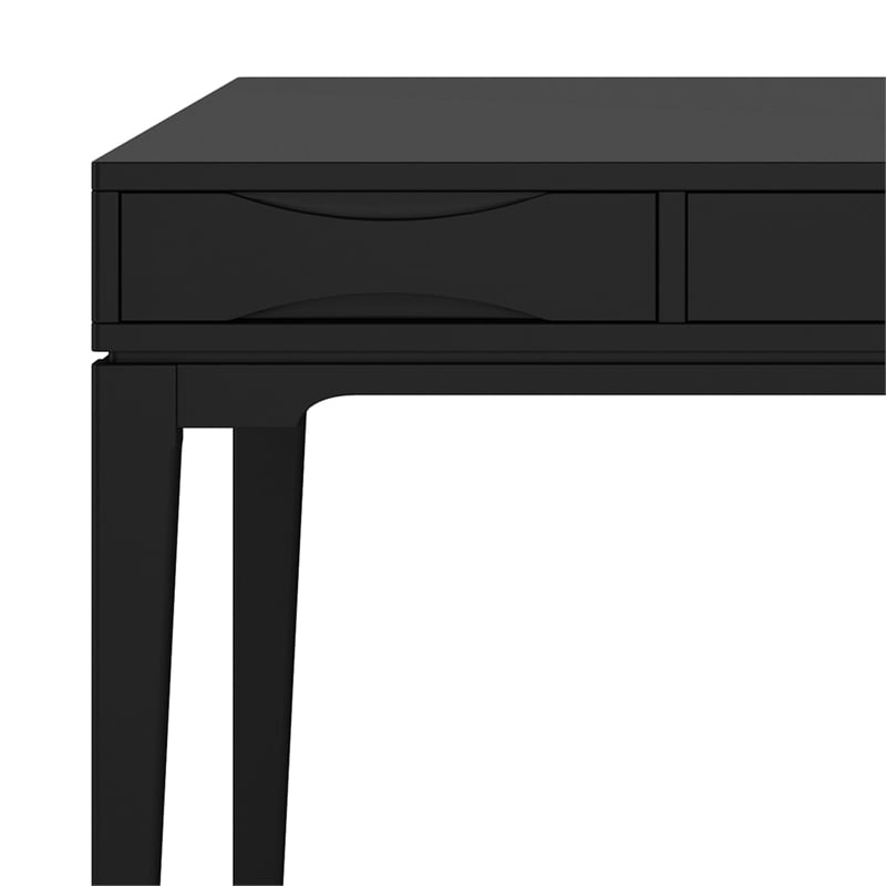 Pemberly Row SOLID HARDWOOD Mid Century Modern 60 inch Wide Desk in Black